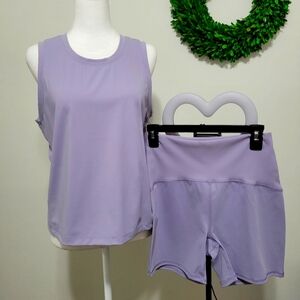 RBX Lavender Sleeveless Top and Shorts Set